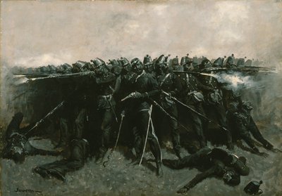 Jalkaväen aukio, noin 1893 tekijältä Frederic Remington