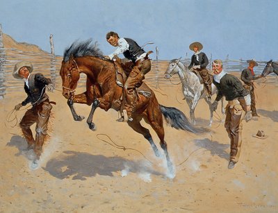 Turn Him Loose, Bill, n. 1893 (öljy kankaalle) tekijältä Frederic Remington