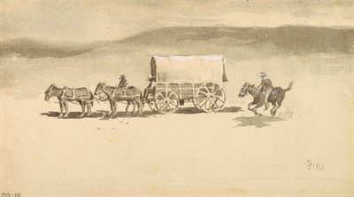 Nimetön (pesupiirros paperille) tekijältä Frederic Remington