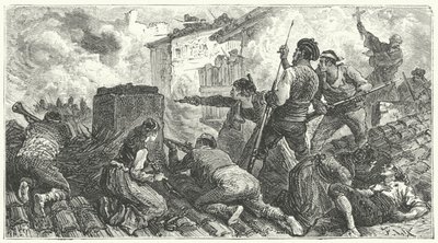Saragossan puolustaminen ranskalaisia vastaan tekijältä Frederic Theodore (after) Lix