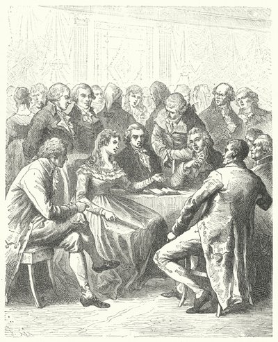 Madame Roland ja Girondins, Ranskan vallankumous (kaiverrus) tekijältä Frederic Theodore (after) Lix
