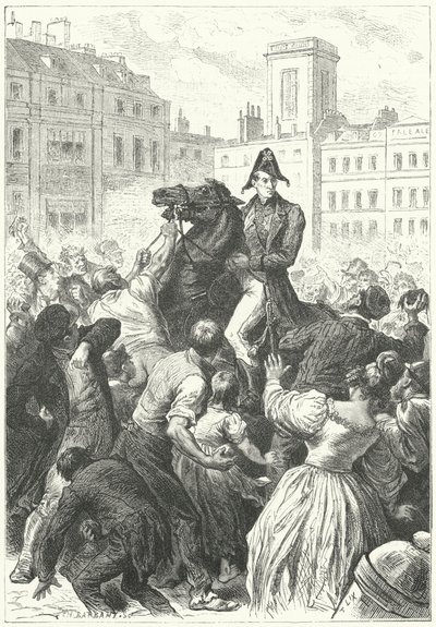 Wellingtonin herttua joutui mellakkaan (kaiverrus) tekijältä Frederic Theodore (after) Lix
