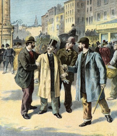 Leopold Emile Aronin pidätys,1895 (Kuvituskuva) tekijältä Frederic Theodore Lix