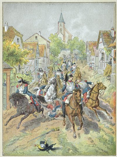 Syötä ranskalaiset cuirassiers Reichshoffenin taistelun aikana 6. elokuuta tekijältä Frederic Theodore Lix