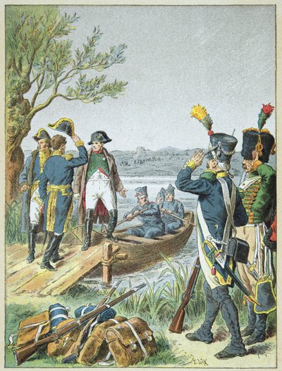 Napoleon Bonaparte ja Massena de Lobaulla Esslingin taistelun jälkeen, 22. toukokuuta tekijältä Frederic Theodore Lix