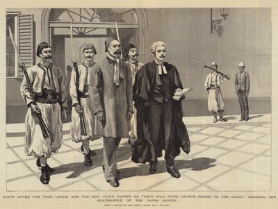 Egypti sodan jälkeen, Arabi ja kunniakas Mark Napier matkalla Arabin vankilasta oikeuteen ylittäen Daira Saniehin nelikulmion tekijältä Frederic Villiers