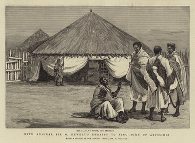 Amiraali Sir W Hewettin Abessinian kuningas Johnin suurlähetystön kanssa tekijältä Frederic Villiers