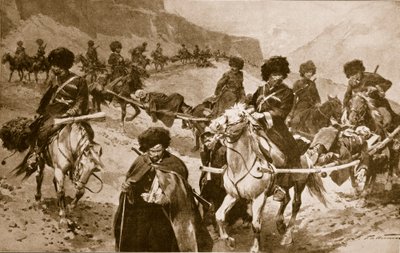 Kasakka-ambulanssisaattue Kaukasian vuoristossa 1914-19. tekijältä Frederic de Haenen