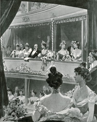 Kuningas Edward VII ja perhe Covent Gardenissa tekijältä Frederic de Haenen