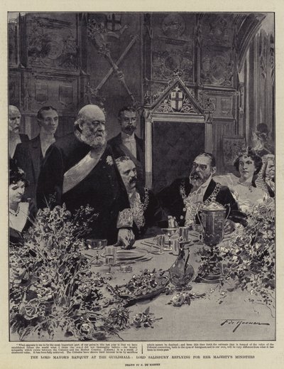 Lord Mayorin juhlat Guildhallissa, Lord Salisbury vastaa hänen Majesteettinsa ministerien puolesta tekijältä Frederic de Haenen