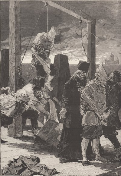 Aleksanteri Kvjatkovskin ja Andrei Presnyakovin teloitus 16. marraskuuta 1880. tekijältä Frederic de Haenen