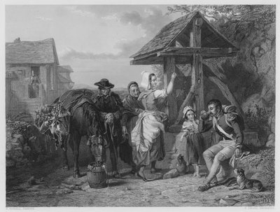 Väsynyt sotilas, kuvasta Vernonin galleriassa (kaiverrus) tekijältä Frederick (after) Goodall