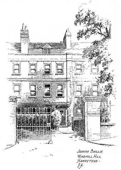 Joanna Bailliesin talo, Windmill Hill, Hampstead, Lontoo, 1912 tekijältä Frederick Adcock