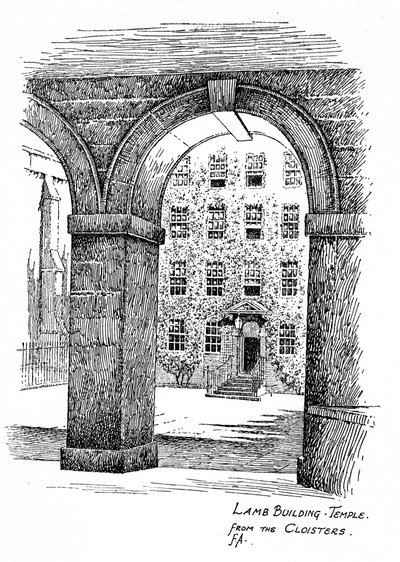 Lamb Building, temppeli, luostarista, Lontoo, 1912 tekijältä Frederick Adcock