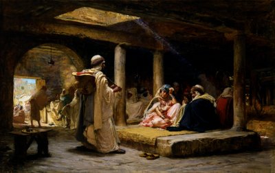 Kahvila Biskrassa, Algeriassa, 1884. tekijältä Frederick Arthur Bridgman