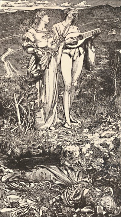 Maailman rakkaus Christina Rossettin runosta, c 1850-1900, 1923 tekijältä Frederick Augustus Sandys