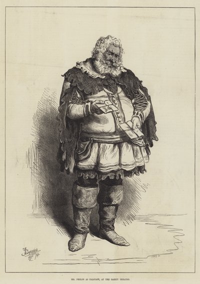 Herra Phelps Falstaffina Gaiety-teatterissa tekijältä Frederick Barnard