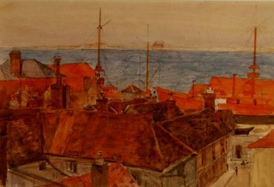 Harwich Harbour (akvarelli) tekijältä Frederick Brown