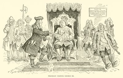 Franklin vierailee George III:ssa tekijältä Frederick Burr Opper