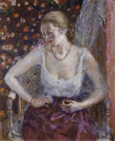 Naisen pukeutuminen tekijältä Frederick Carl Frieseke