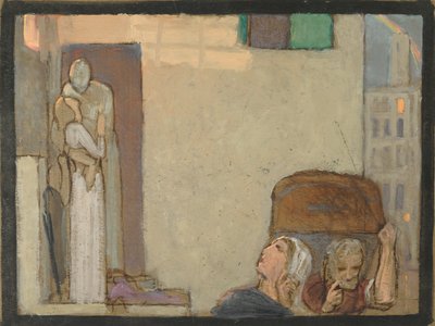 Study for The Farewell, n. 1907 (tempera paperille) tekijältä Frederick Cayley Robinson