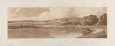 Näkymä Belle Vuelle ja Pont de Sevelle otettu terassilta lähellä Pont de St. Cloudia 1802; Kilpi 13 Näkymät Pariisissa, Emanuel Volume jäljitys levystä B1981.25.2622 tekijältä Frederick Christian Lewis the Elder