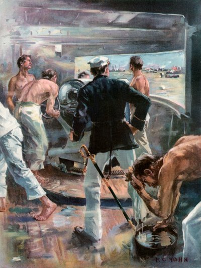 Manila Bayn taistelu. - Taistelu kuuden tuuman aseella Olympiassa tekijältä Frederick Coffay Yohn