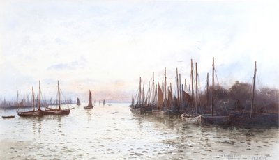Silakkalaivasto, Stornoway (akvarelli) tekijältä Frederick E.J. Goff