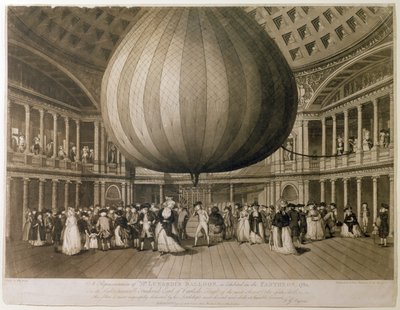 Pantheonin sisäkuva, Oxford Street, Lontoo, 1785 (akvatinta) tekijältä Frederick George Byron