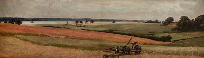 Ladataan heinää, Stourin suistoalue (öljy paneelille) tekijältä Frederick George Cotman