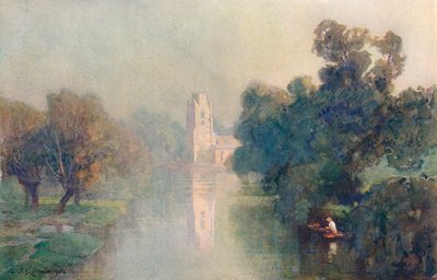 Morning Mists, Hemingford Grey, 1906. tekijältä Frederick George Cotman