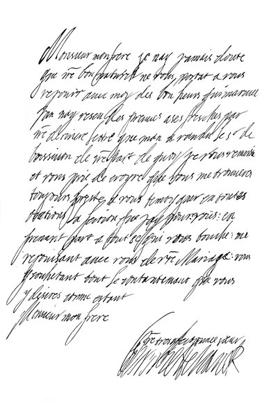 Kaarle I:n kuningattaren Henrietta Marian kirje 1600-luvulta 1865. tekijältä Frederick George Netherclift
