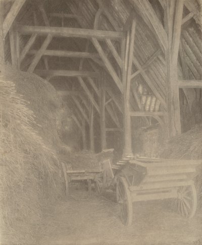 Great Cokkeswell Barn (lähellä Kelmscottia): Interior tekijältä Frederick H. Evans