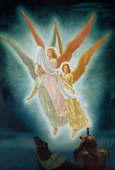 Lancelotin näkemys Graalin maljasta tekijältä Frederick Hamilton Jackson