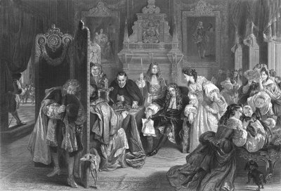 James II saa uutisia Oranssin prinssin laskeutumisesta v. 1890 tekijältä Frederick Heath