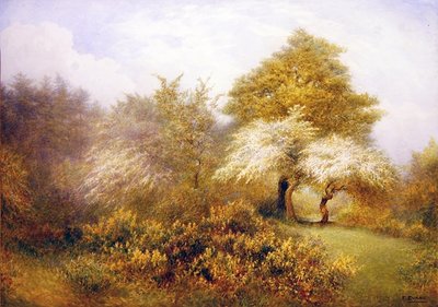 Spring Epping lähellä Buckhurst Hilliä (akvarelli paperille) tekijältä Frederick Henry Evans