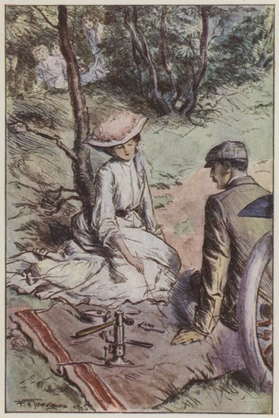 Rudyard Kiplingin kuvitus Heille (väri litho) tekijältä Frederick Henry Townsend