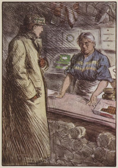 Rudyard Kiplingin kuvitus Heille (väri litho) tekijältä Frederick Henry Townsend
