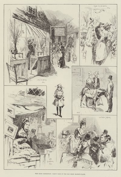 Irlannin näyttely, Fancy Fair Old Irish Market-Place -torilla tekijältä Frederick Henry Townsend