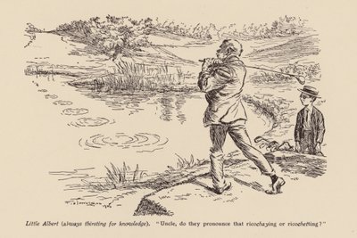 "Setä, lausutaanko se Ricoshaying vai Ricochetting" (litografia)... tekijältä Frederick Henry Townsend