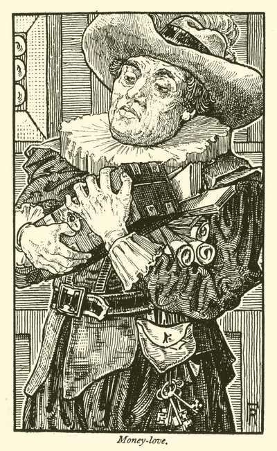 Raha-rakkaus (kaiverrus) tekijältä Frederick Hurten Rhead