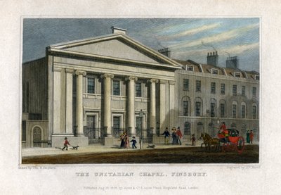 Unitaarinen kappeli, Finsbury, Lontoo, 1828 tekijältä Frederick James Havell