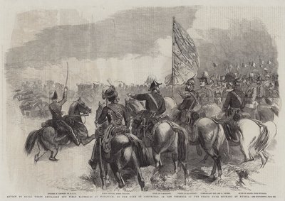 Cambridgen herttuan katsaus Royal Horse -tykistöstä ja kenttäpattereista Woolwichissa Venäjän suurherttua Mikaelin läsnäollessa tekijältä Frederick John Skill