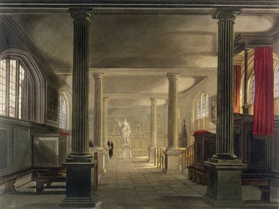 Cambridgen oikeustieteellisen tiedekunnan sisustus, teoksesta "The History of Cambridge", kaiverrettu Joseph Constantine Stadler (fl.1780-1812), pub. R. Ackermann, 1815 (väriakvatinta) tekijältä Frederick Mackenzie