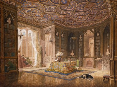 Stanmore Hallin kirjasto, Robert Hollandin kotipaikka, Esq, tekijältä Frederick Mackenzie