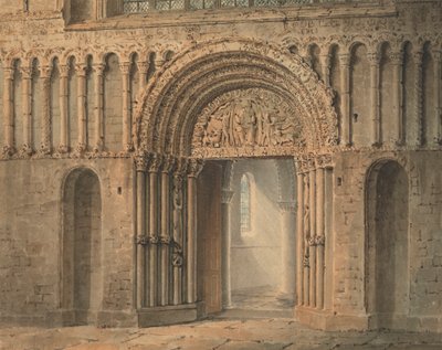 West Door, Rochesterin katedraali, Kent tekijältä Frederick Mackenzie