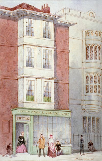 Buttonin konditoria- ja makeisliike, 187 Fleet Street, Lontoon kaupunki, 1887 tekijältä Frederick Napoleon Shepherd