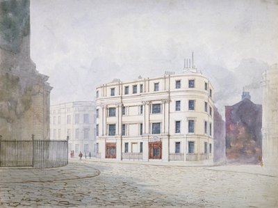 Näkymä etelään King William Streetin länsipäässä Lontoon Cityssä, 1850 tekijältä Frederick Napoleon Shepherd