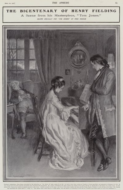 Kohtaus Henry Fieldingin Tom Jonesista (litho) tekijältä Frederick Pegram