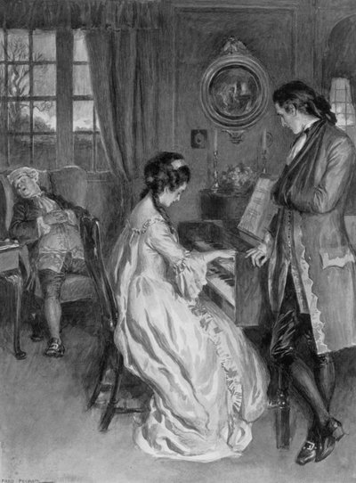 Kohtaus Henry Fieldingin Tom Jonesista (litho) tekijältä Frederick Pegram